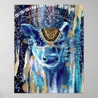 Astral Moon Cow Mandala| Geschenk für Kuhliebhaber Poster