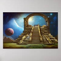 Astral Ruins Digital Art Poster