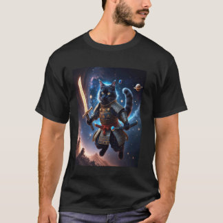 Astral Samurai Katze Hüterin der himmlischen Welle T-Shirt