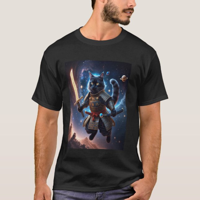 Astral-Samurai-Katzewächter der himmlischen Wellen T-Shirt (Vorderseite)