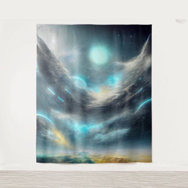 Astral Yoga Tapestry Wandteppich (Vorderseite)