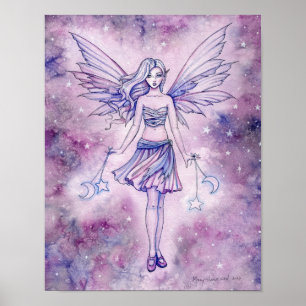 Astralina Lila Blue Faiasy Fantastische Bergwelten Poster