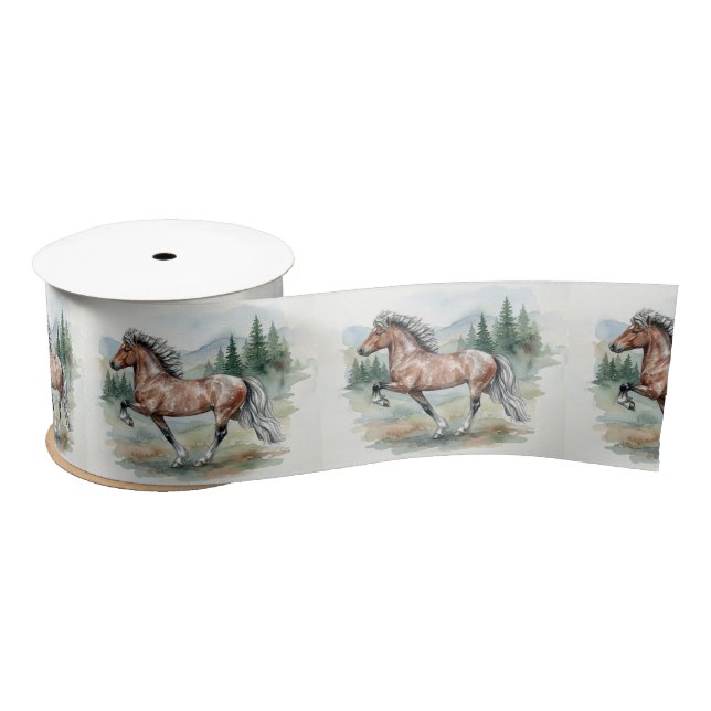 Astrid Tolting Icelandic Horse watercolor Satinband (Spule)