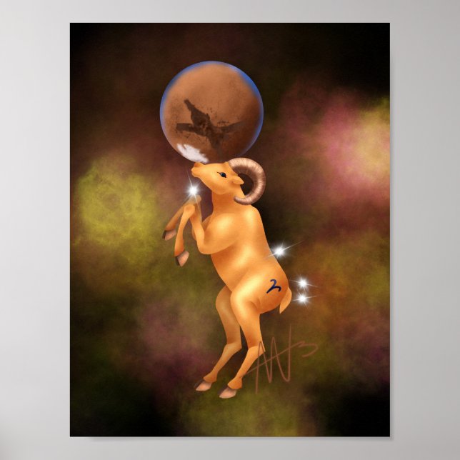 Astro Aries Mars Zodiac Poster (Vorne)