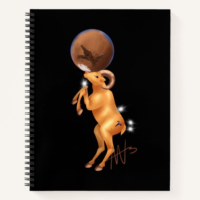 Astro Aries Mars Zodiac Spiral Notizbuch (Vorderseite)