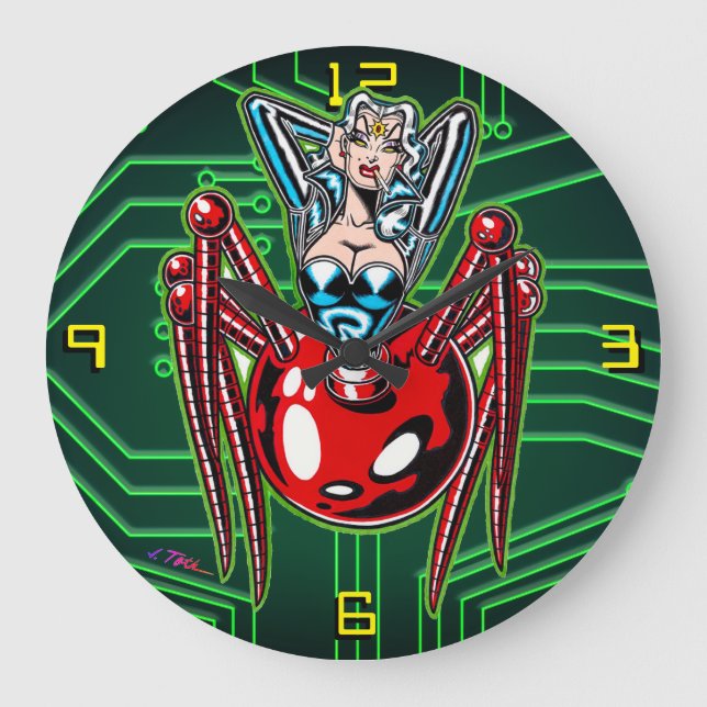 Astro Creeps™: Madam Mechanism™ Große Wanduhr (Vorderseite)