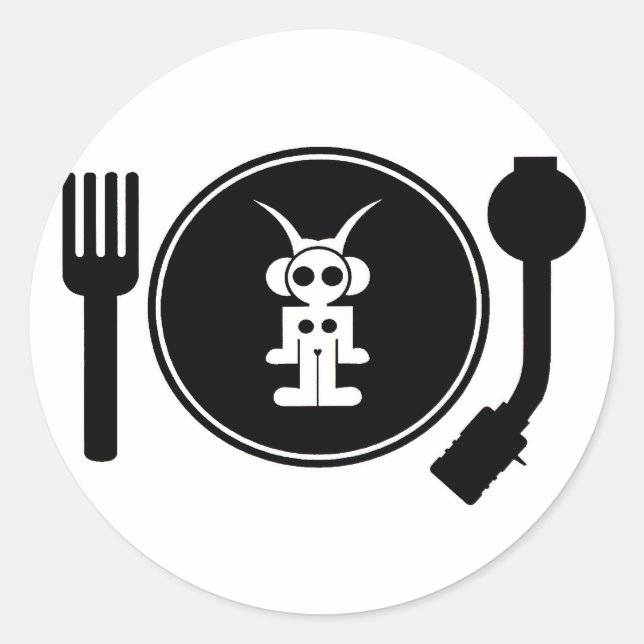 Astro DJ Runder Aufkleber (Vorderseite)