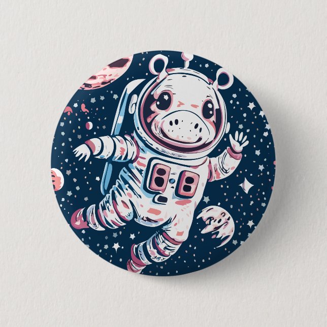 Astro Hippo Button (Vorderseite)