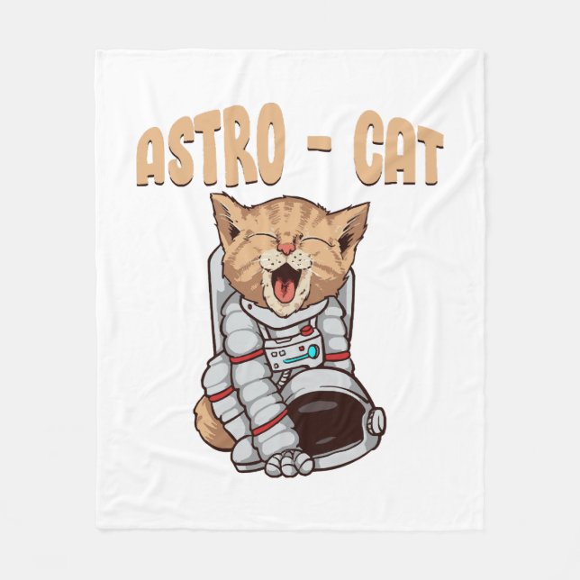 Astro-Katze Fleecedecke (Vorderseite)