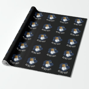Astro-Nuss-Nuss Astronaut Pun Dark BG Geschenkpapier