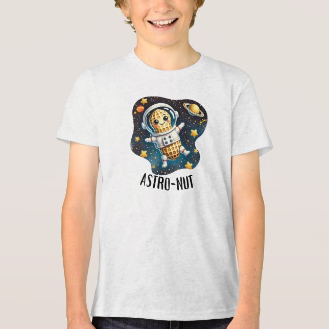 Astro-Nut Peanut, Astronaut Pun |  Tri-Blend Shirt (Vorderseite)
