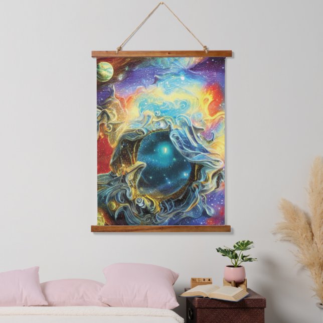 Astro Physics Wall Tapestry Wandteppich Mit Holzrahmen (Schlafzimmer)