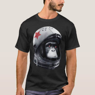 Astro-Schimpanse-Astronaut-Space-Galaxie-Helm-Affe T-Shirt