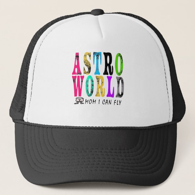 Astro World Mama fliegen Truckerkappe (Vorderseite)