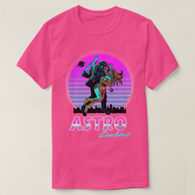 Astro Zombies Vapor Wave Transparenter Hintergrund T-Shirt (Design vorne)