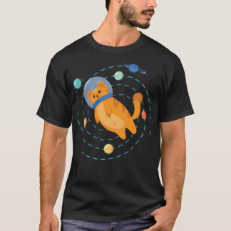 Astrocat - Astronautenkatze mit Planeten T-Shirt