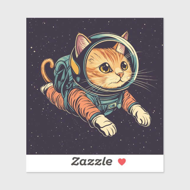 AstroCat: Feline Explorer of the Stars Design 2 Aufkleber (Blatt)