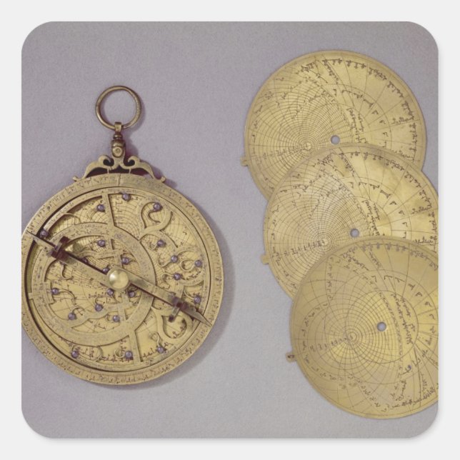 Astrolabe, 1216 quadratischer aufkleber (Vorderseite)