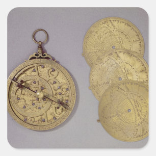 Astrolabe, 1216 quadratischer aufkleber
