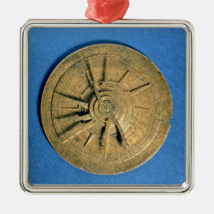 Astrolabe für Rechenhoroskope, europäisch Silbernes Ornament