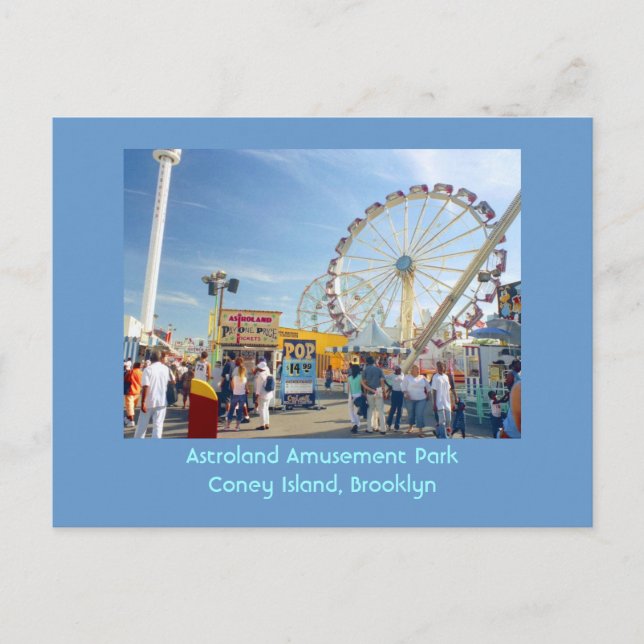 Astroland Amusement Park (Coney Is, NY) Postkarte (Vorderseite)