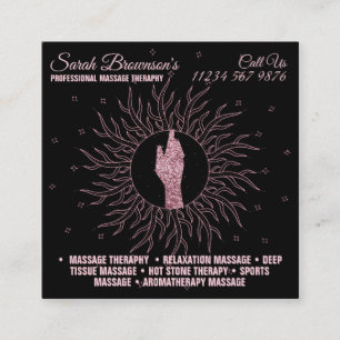 Astrologe Massage-Therapie Heilende Hand Star Quadratische Visitenkarte