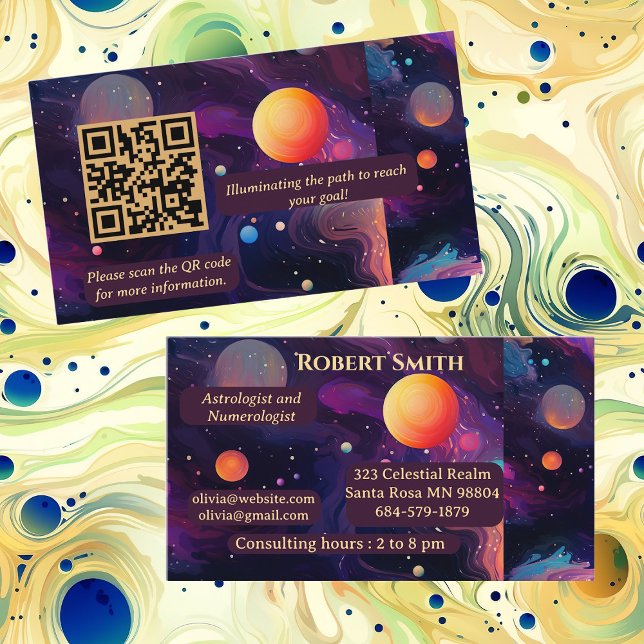 Astrologe Numerologin Celestial Psychic Healer Visitenkarte (Astrologist Numerologist Celestial Psychic Healer Business Card)