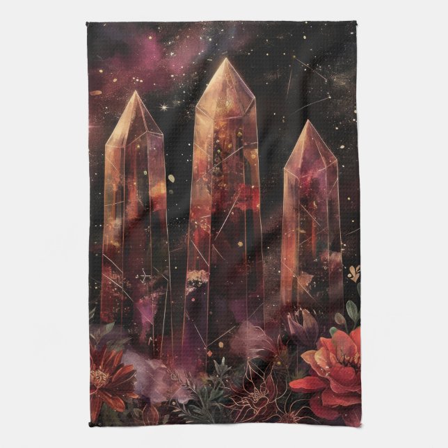 Astrologie Amethyst Konstellation Kosmisch Geschirrtuch (Vertikal)