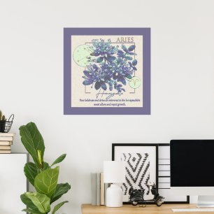 Astrologie/Äries Zodiac Signage Blume Honeysuckle Poster