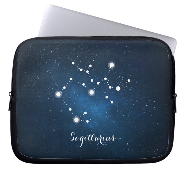 Astrologie Blauer Nebel Sagittarius Zodiac-Zeichen Laptopschutzhülle (Vorderseite)
