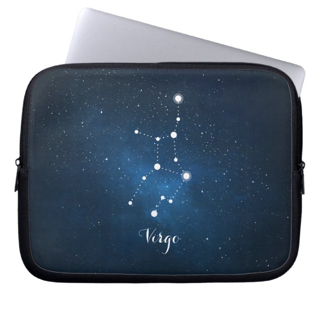 Astrologie Blauer Nebel Virgo Zodiac Zeichen Laptopschutzhülle (Vorderseite)