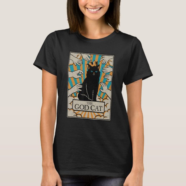 Astrologie Die Gotteskatze bekommt Tarot Kartenles T-Shirt (Vorderseite)