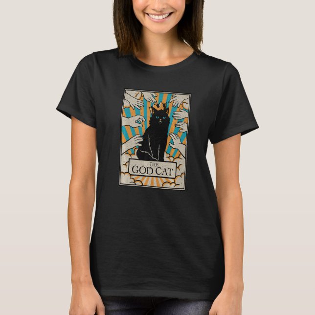 Astrologie Die Gotteskatze bekommt Tarot Kartenles T-Shirt (Vorderseite)