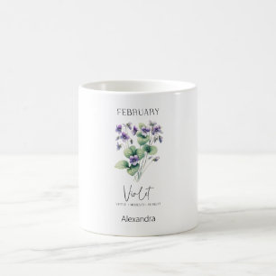 Astrologie Geburtsmonat Februar   Blume Violet Kaffeetasse