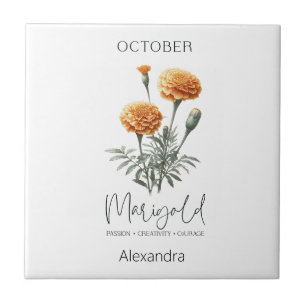 Astrologie Geburtsmonat Oktober Blume Marigold Fliese