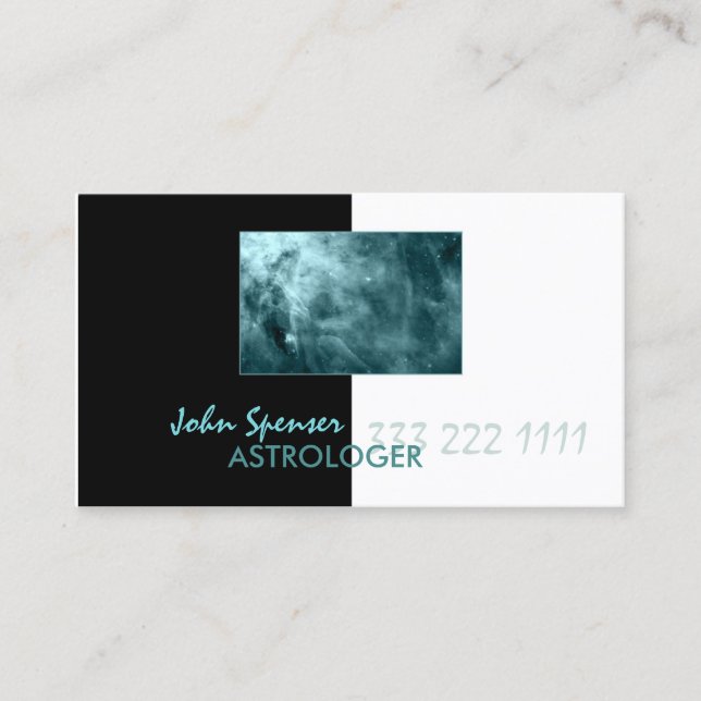 Astrologie Metaphysische Blue Cosmos Galaxy Card Visitenkarte (Vorderseite)