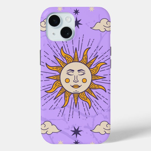 Astrologie Phonecases: Sun-Zeichen im Himmelsstil Case-Mate iPhone Hülle (Rückseite)