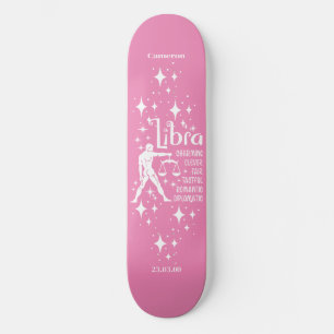 Astrologie Rosa Skateboard mit Libra-Symbol