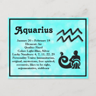 Astrologie Schild Aquarius Horoskop Zodiac Postkarte