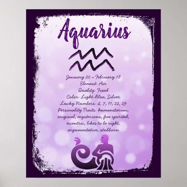 Astrologie Schild Aquarius Horoskop Zodiac Symbol (Vorne)