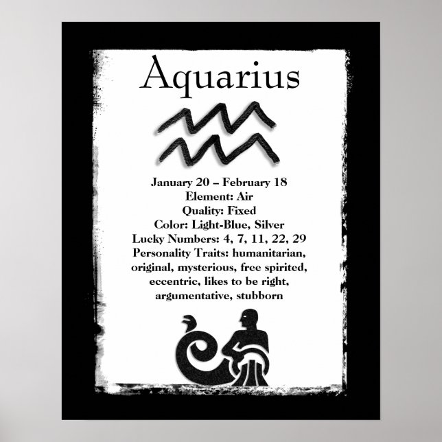 Astrologie Schild Aquarius Horoskop Zodiac Symbol (Vorne)