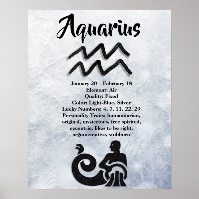 Astrologie Schild Aquarius Horoskop Zodiac Symbol (Vorne)