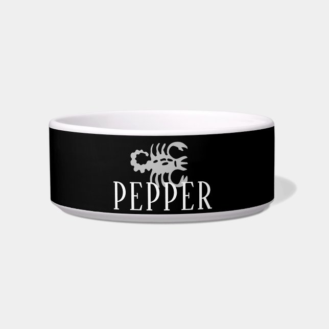 Astrologie Schwarz-Weiß Pet Bowl Napf (Vorderseite)