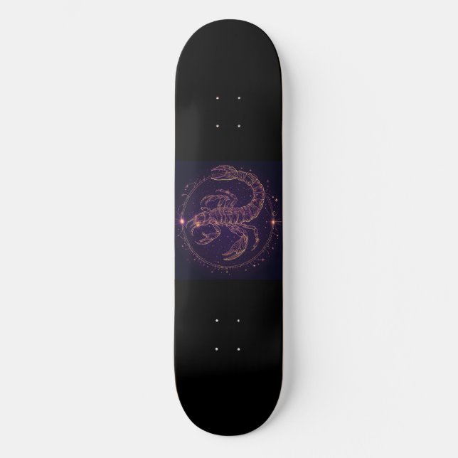 Astrologie Skateboard mit Scorpio-Symbol (Vorderseite)