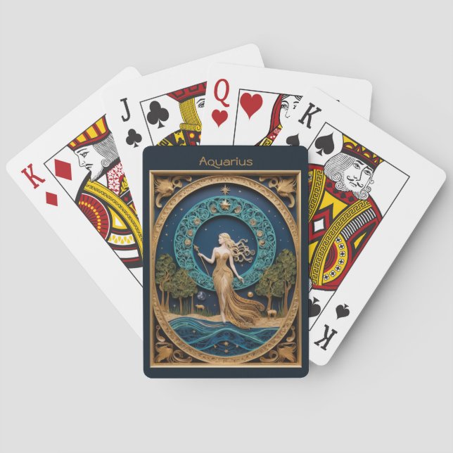 Astrologie Spielkarten - Aquarius Zodiac Zeichen (Rückseite)