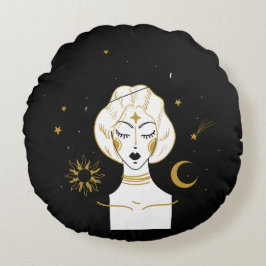 Astrologie Star Rundes Kissen