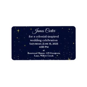 Astrologie & Sternennacht Celestial Wedding Adressaufkleber
