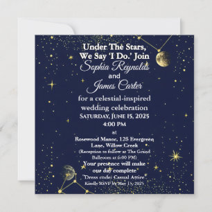 Astrologie & Sternennacht   Celestial Wedding Feiertagskarte