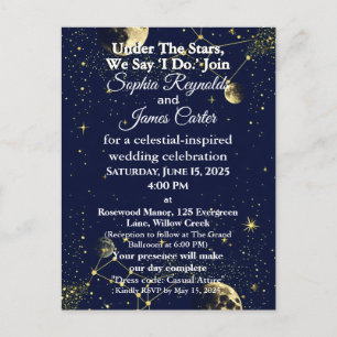 Astrologie & Sternennacht Celestial Wedding Feiertagspostkarte