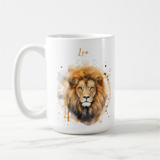 Astrologie Tierzeichen von Leo in Aquarell Kaffeetasse